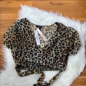 Aqua crop top. NEVER WORN, with tags!